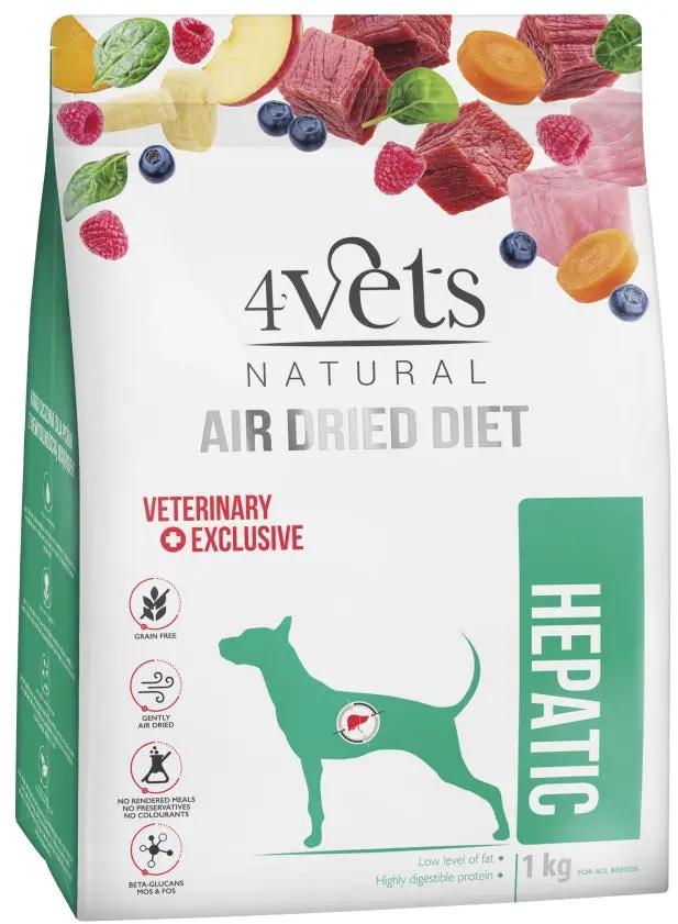 4VETS Natural Hrana uscata pentru caini, Hepatic - AIR DRIED 1kg