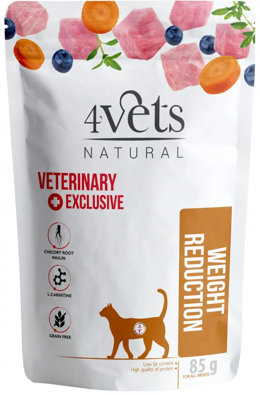 4VETS Natural Plic pentru pisici, Weight Reduction 85g