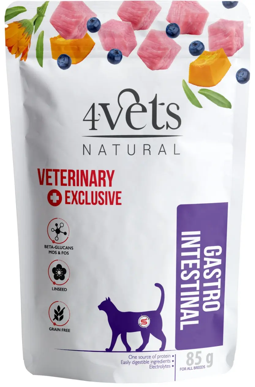 4VETS Natural Plic pentru pisici, Gastro Intestinal 85g