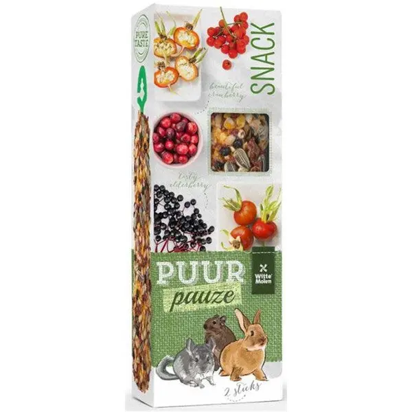 PUUR Pauze Snack pentru rozatoare, cu fructe de padure, 2 bucati 110g