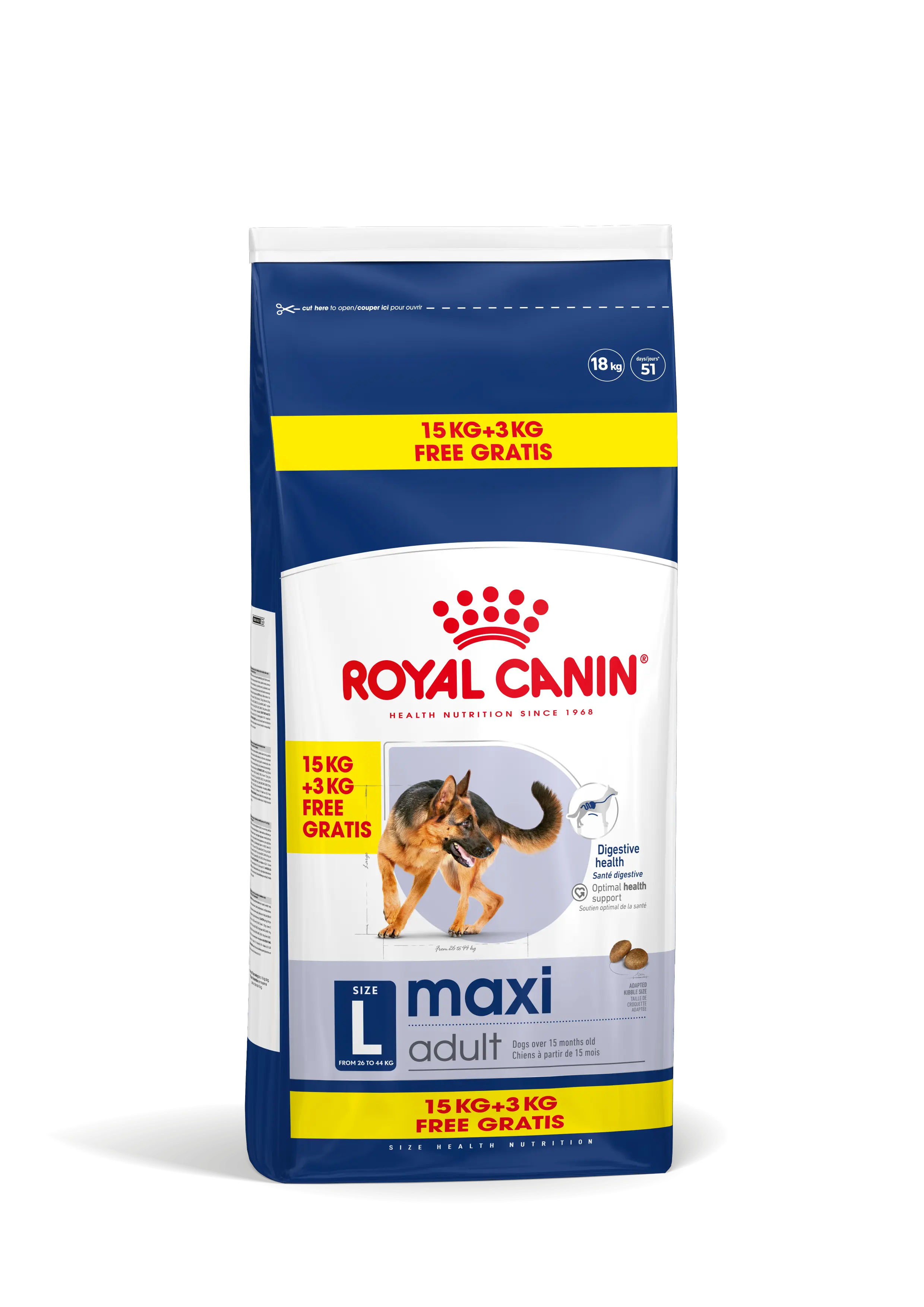 Royal Canin Maxi Adult hrana uscata caine, 15+3 kg