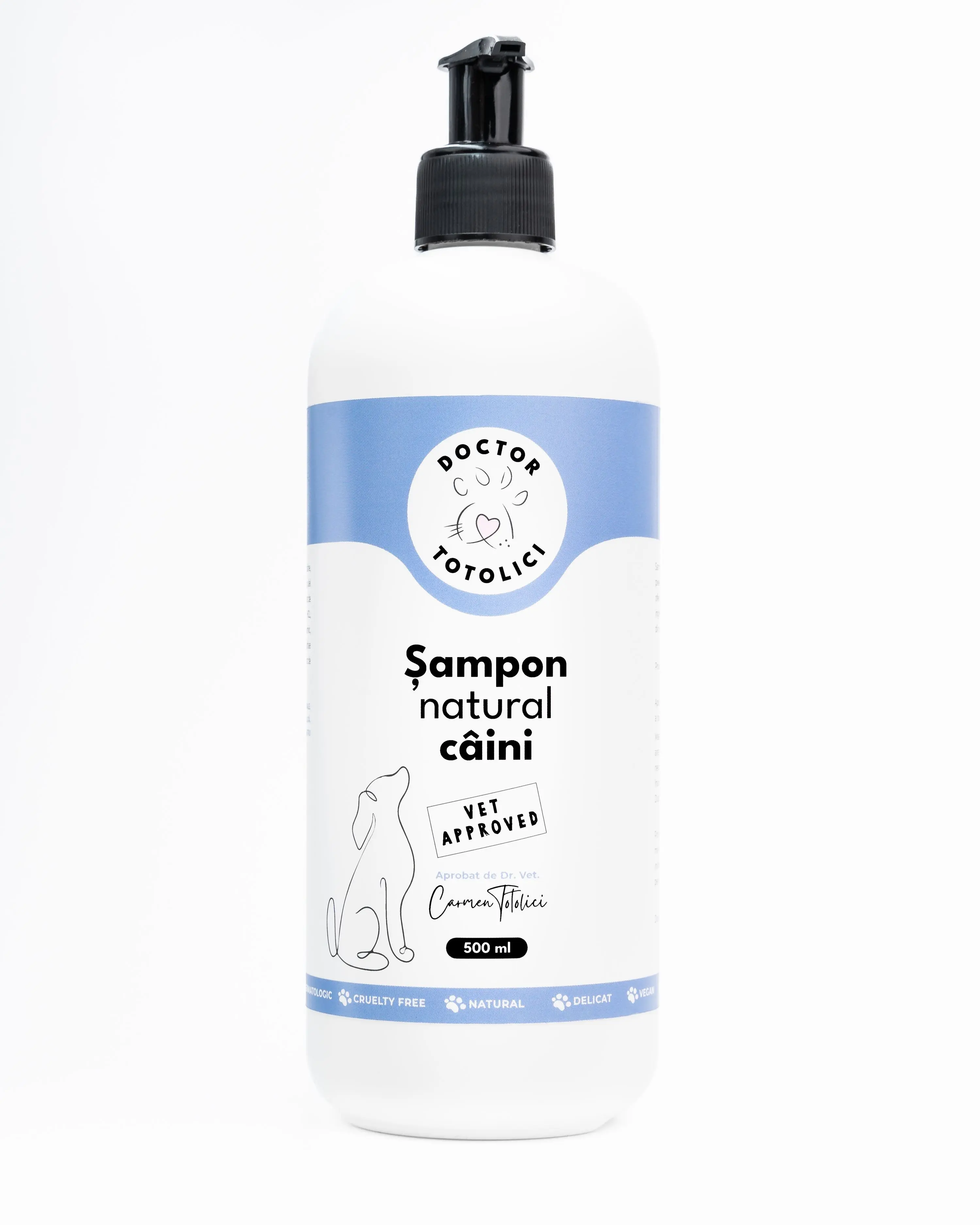 Sampon natural caini Doctor Totolici, 500 ml