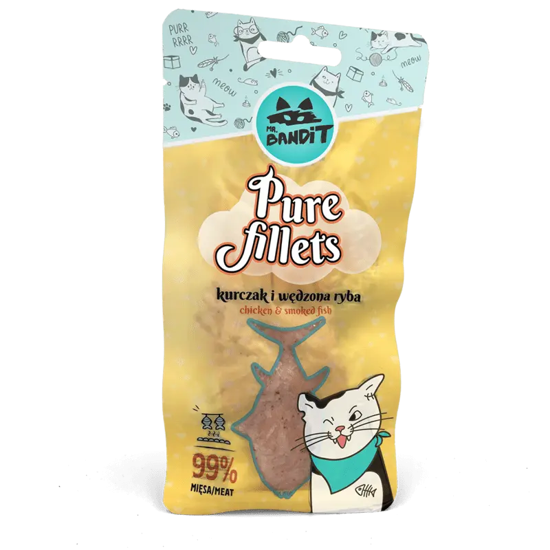Mr. Bandit CAT Pure Fillets, pui si peste afumat, 30 g