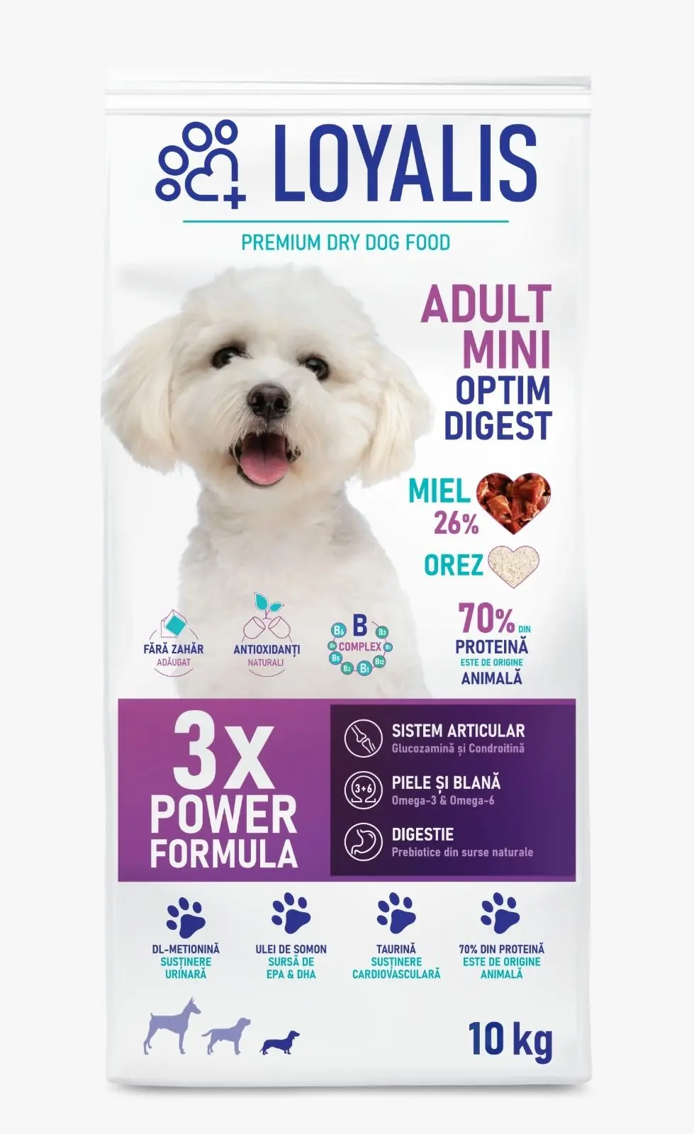 Hrana uscata premium, Loyalis, Adult, Mini, Miel, 10 kg