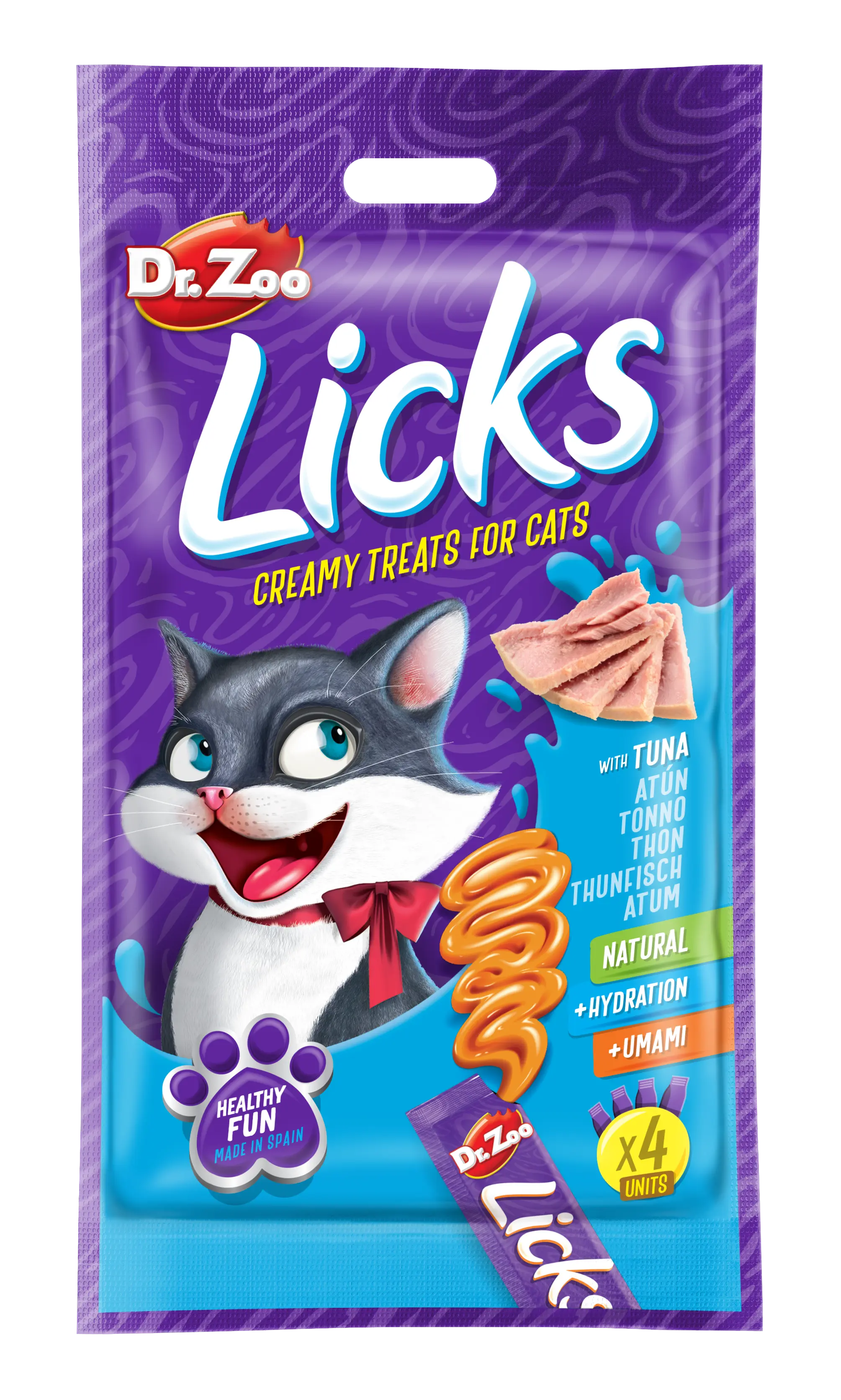 Dr Zoo Licks, recompense pisici, Ton, 4x15 g