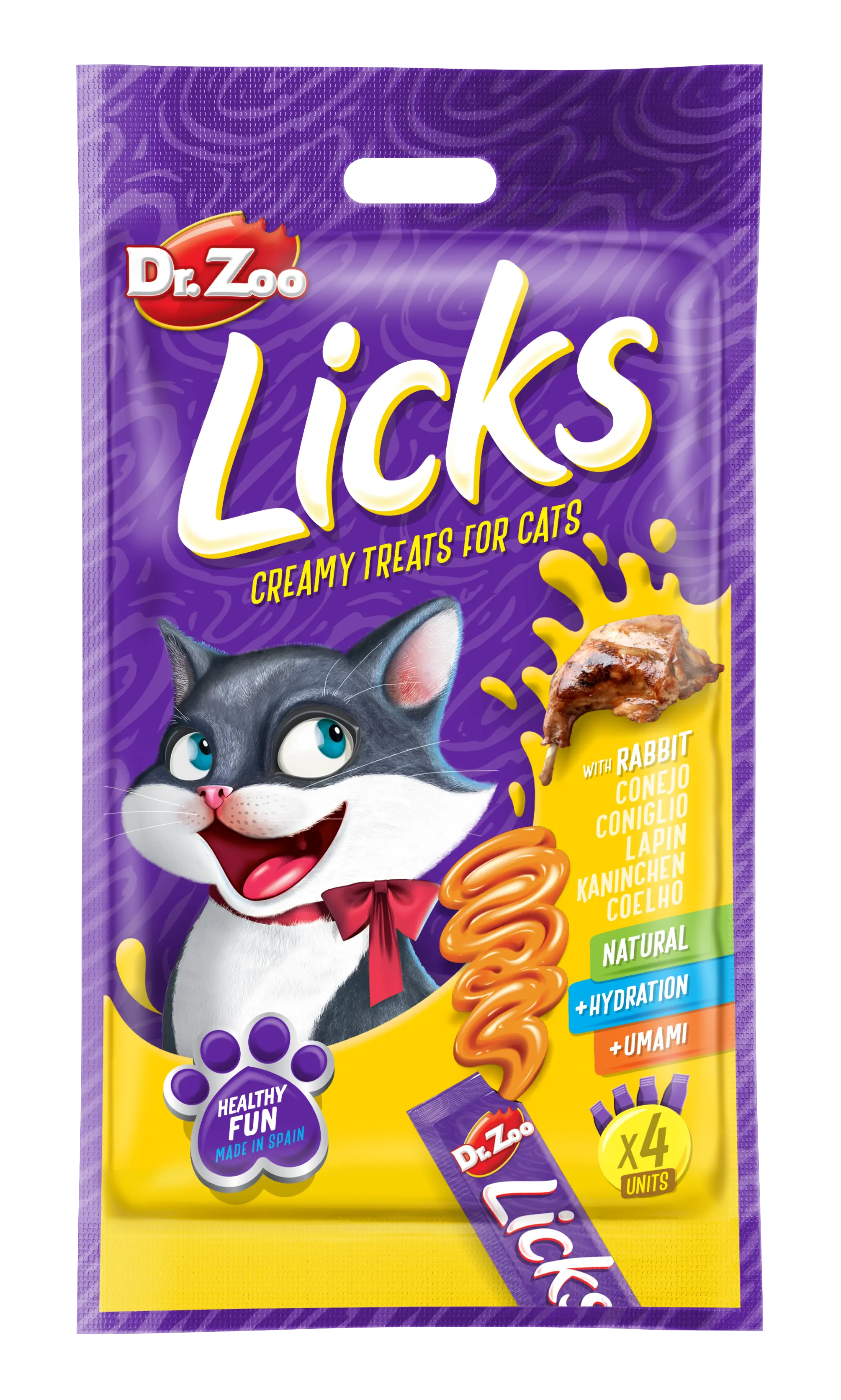 Dr Zoo Licks, recompense pisici, Iepure, 4x15 g