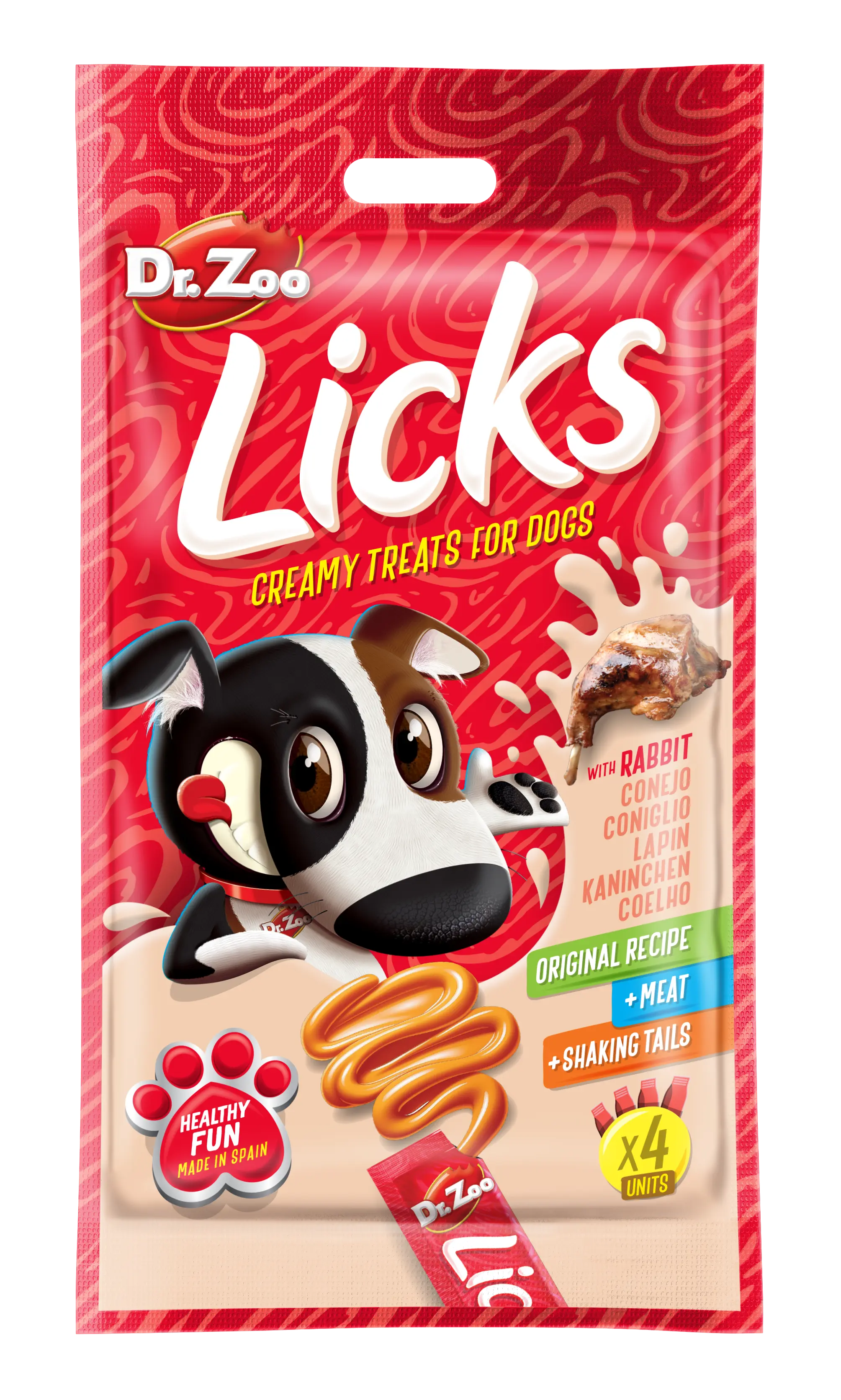 Dr Zoo Licks, recompense caini, Iepure, 4x15 g