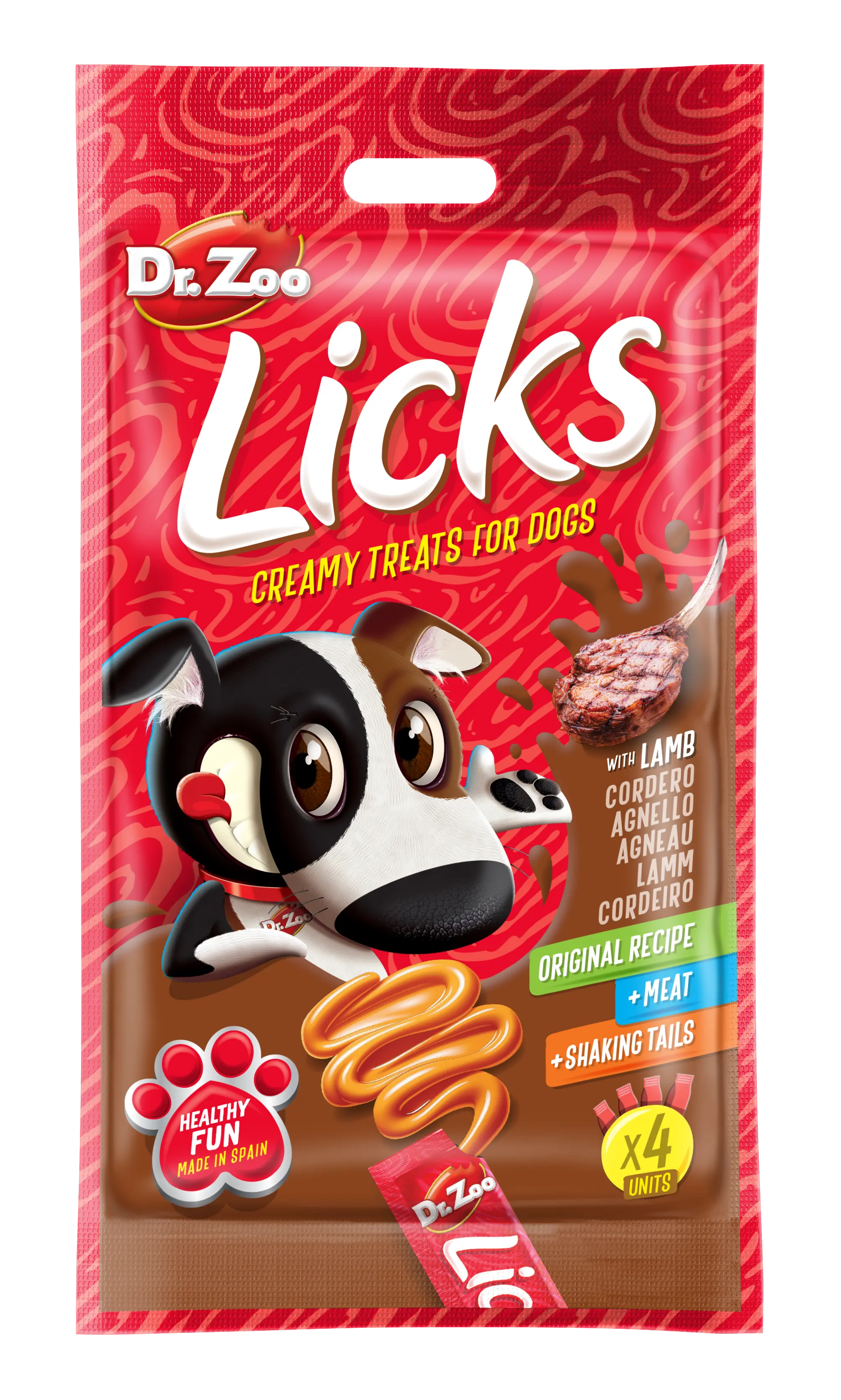 Dr Zoo Licks, recompense caini, Miel, 4x15 g