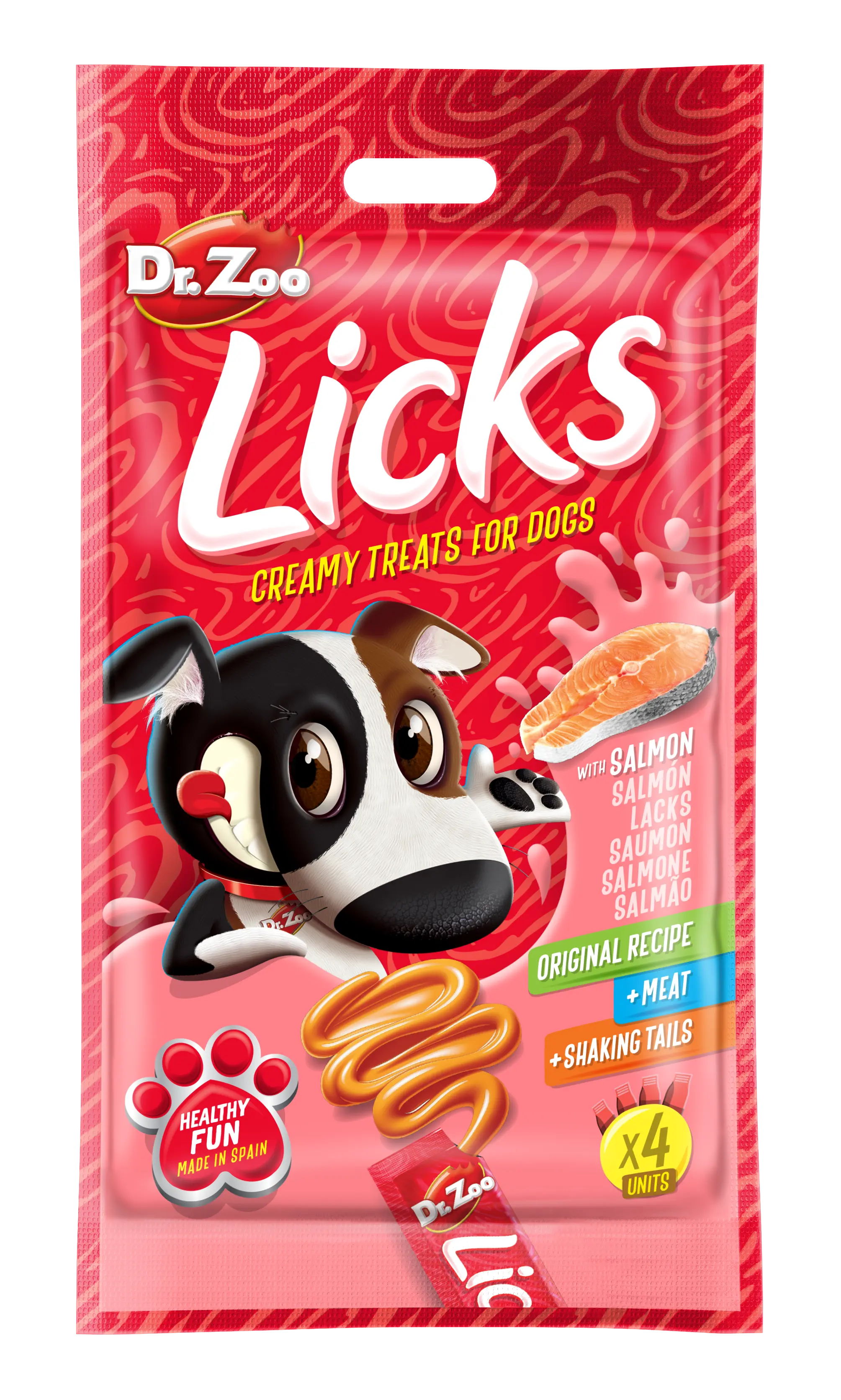 Dr Zoo Licks, recompense caini, Somon, 4x15 g