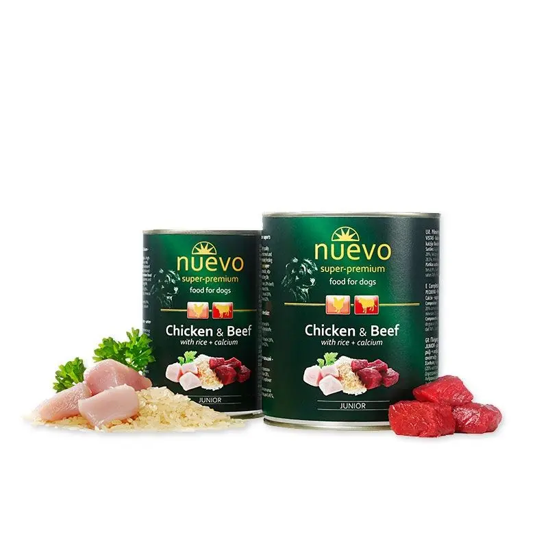 Nuevo Dog Junior Cu Pui Si Vita Conserva, 400 g
