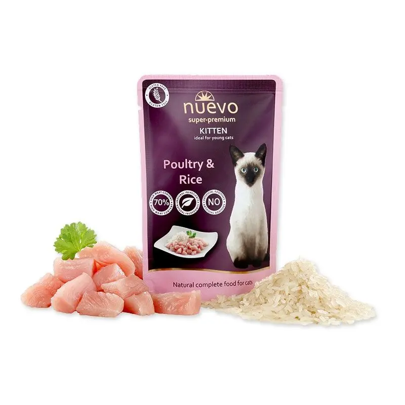 Nuevo Cat Junior Plic Pui si Orez, 85 g