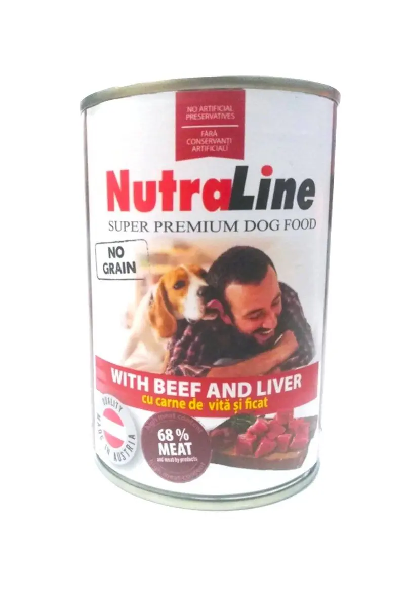 Hrana umeda caini, Nutraline Adult No Grain Vita & Ficat, 400 g
