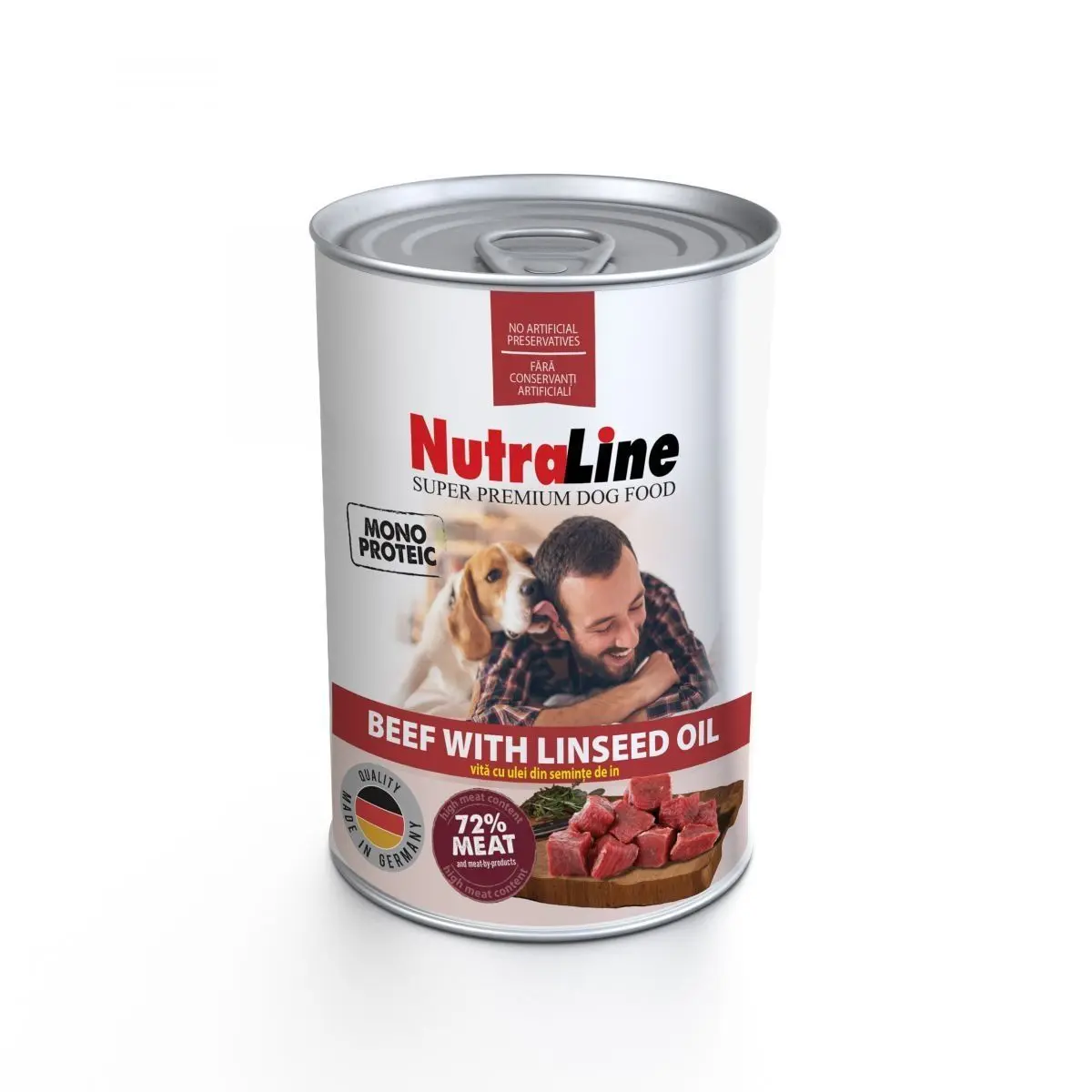 Hrana umeda caini, Nutraline Adult Monoprotein Vita & Ulei de In, 800 g