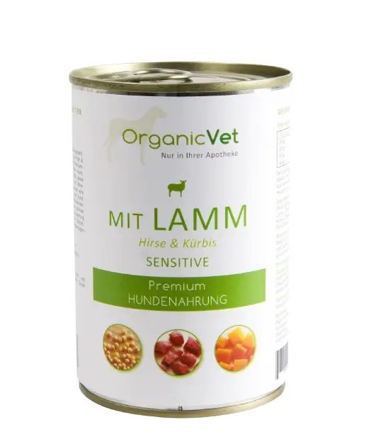 OrganicVet Sensitive, miel, dovleac si mei, 400 g