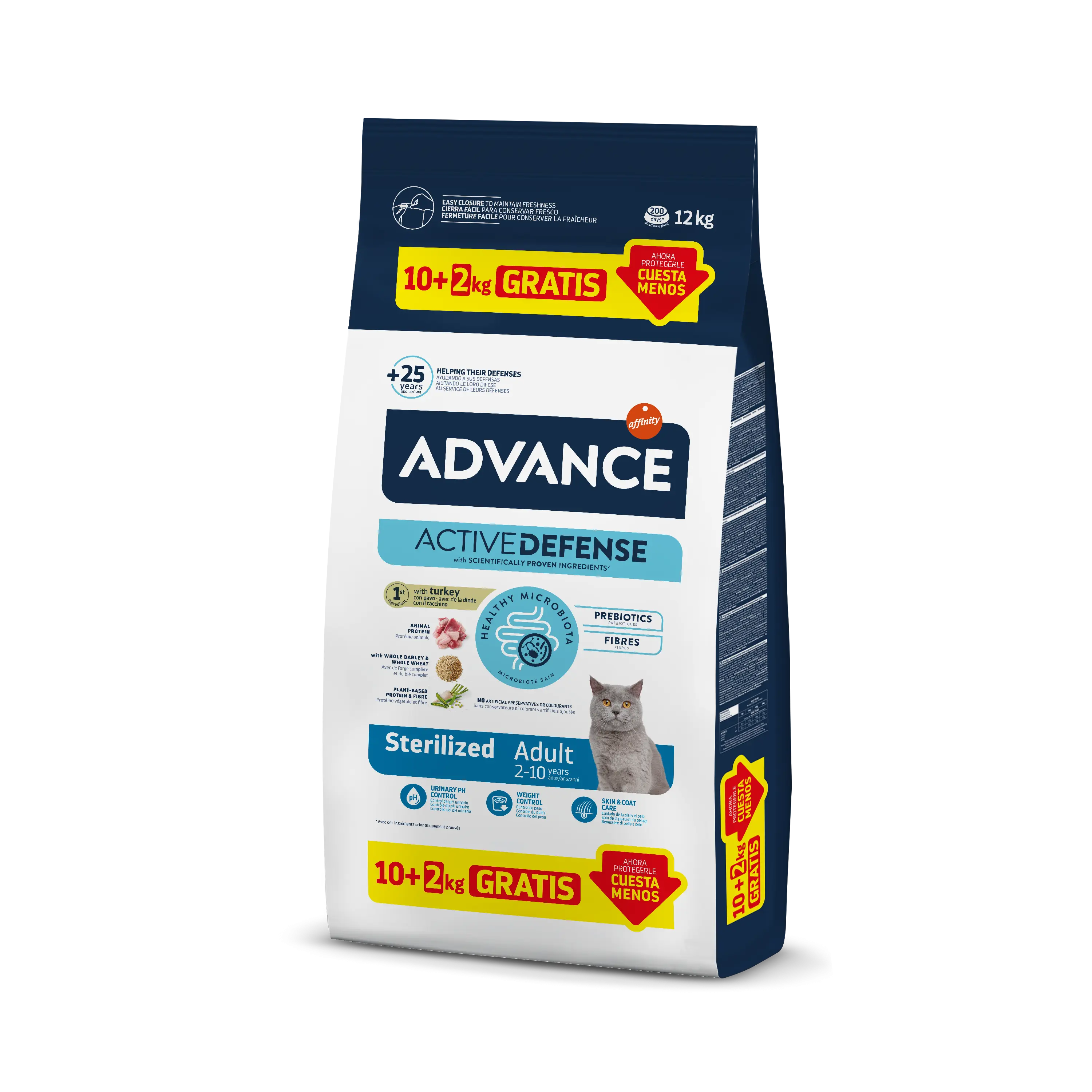 Hrana Uscata Pisica, Advance Cat Sterilizat, Curcan, 10 kg + 2 kg