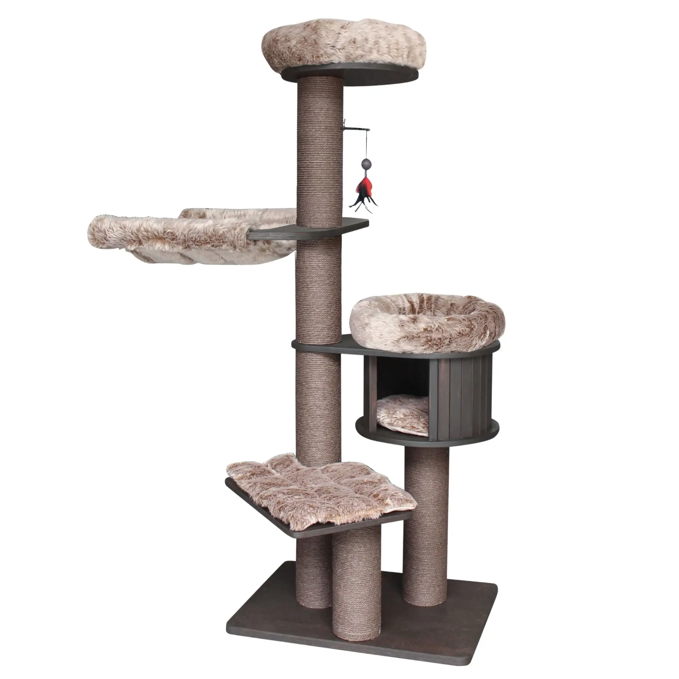 Ansamblu de joaca pisici, Meraki Home, Espresso Cloud Large, 80x62x38 cm