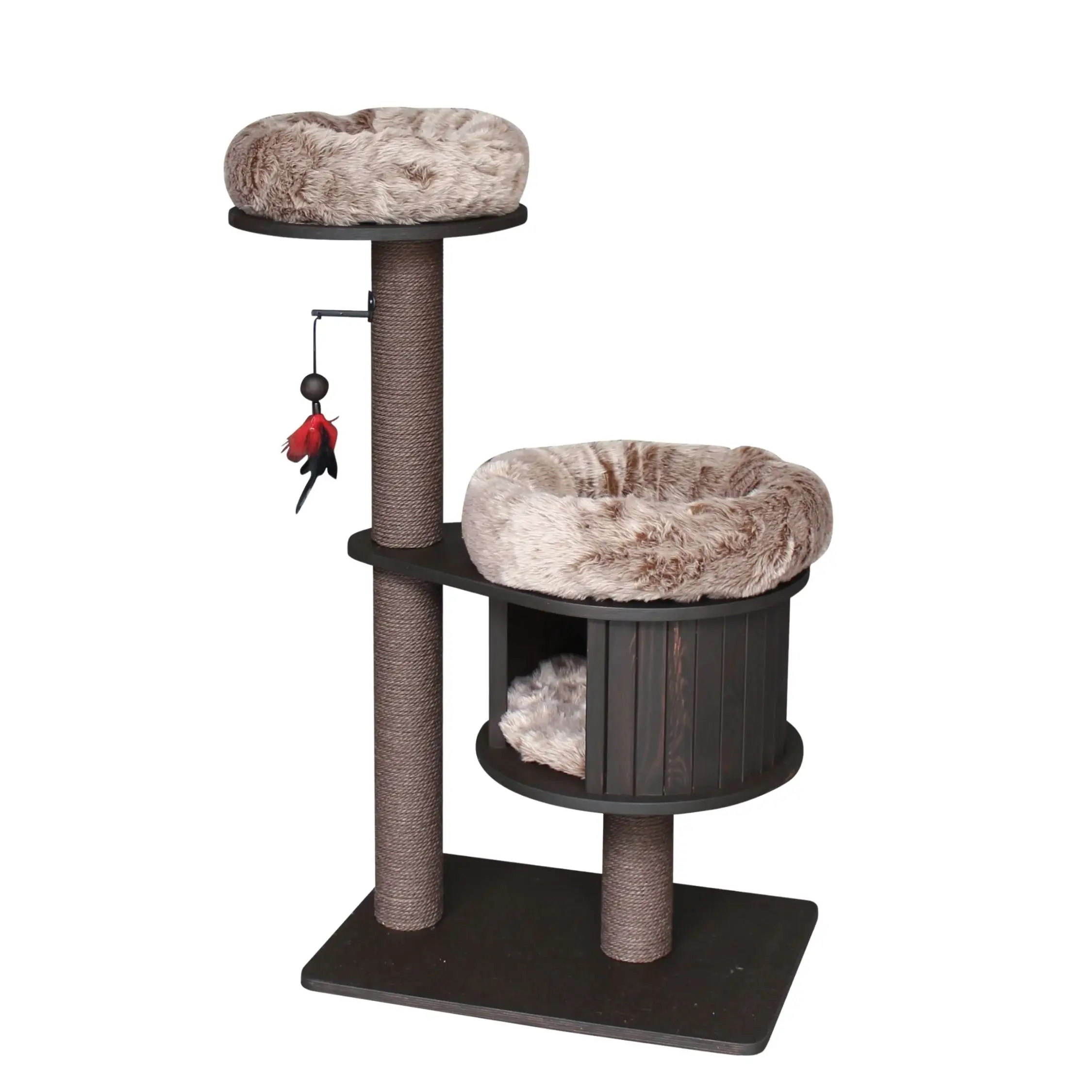 Ansamblu de joaca pisici, Meraki Home, Espresso Cloud Small, 67x35x47 cm