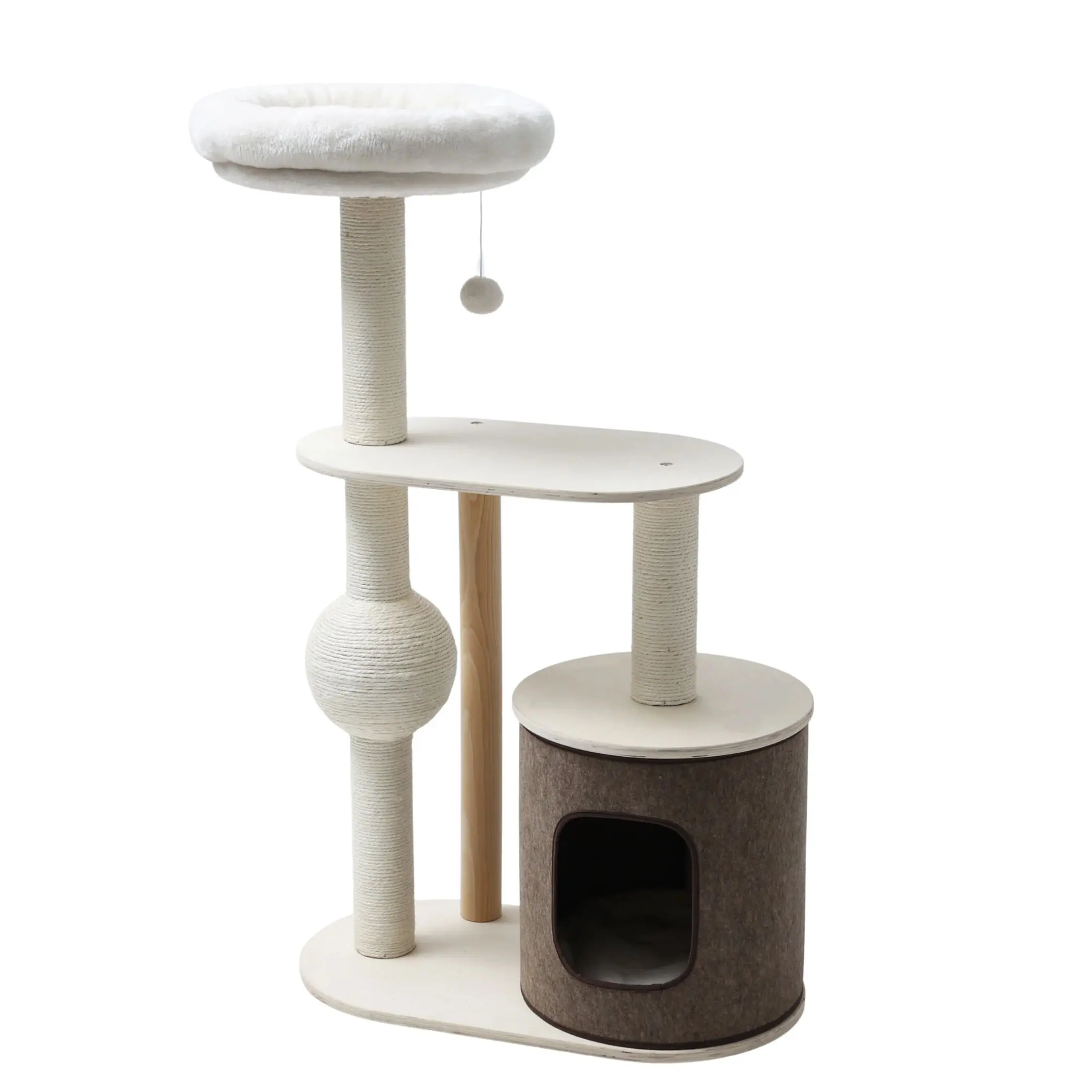 Ansamblu de joaca pisici, Meraki Home, Ivory Haven, 72x29x41.5 cm