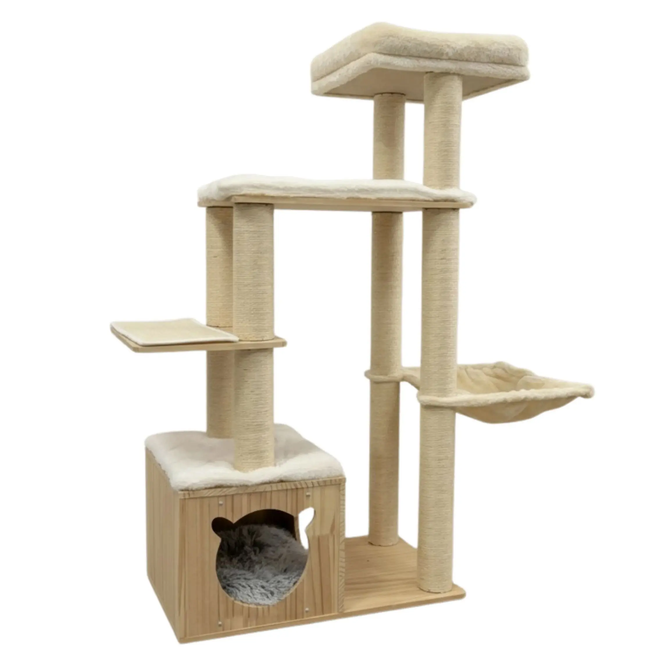 Ansamblu de joaca pisici, Meraki Home, Nordic Pine, 67x44x24 cm