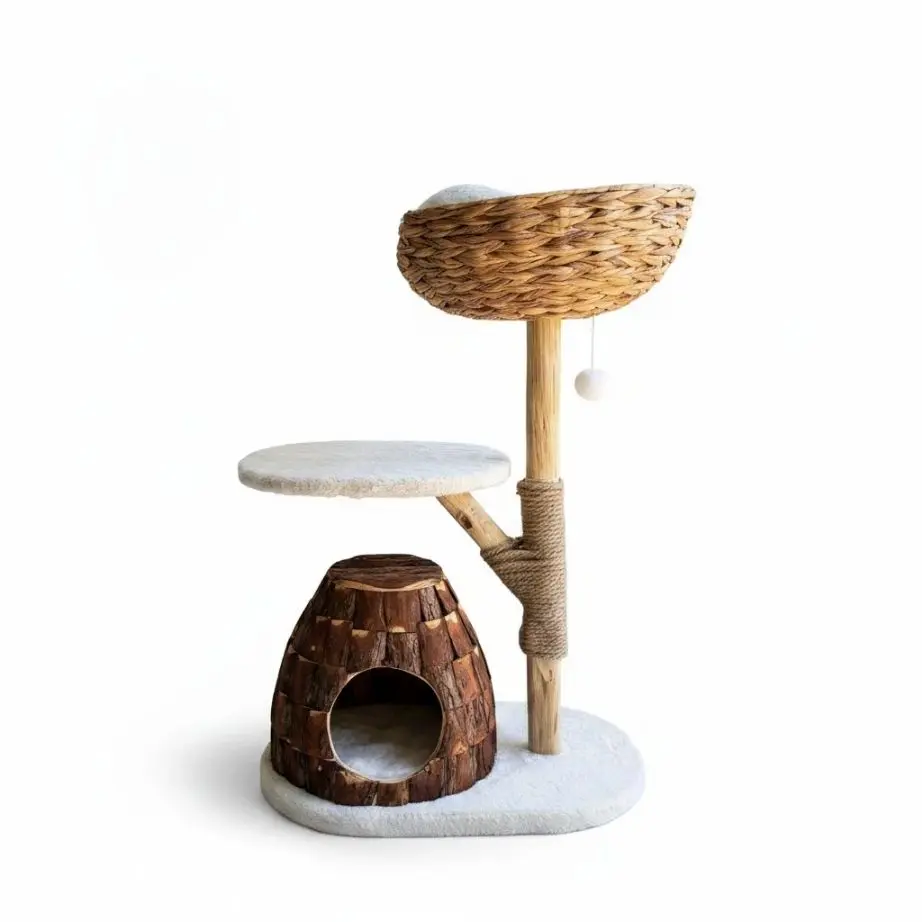 Ansamblu de joaca pisici, Meraki Home, Treebark Nest, 60x42x39 cm