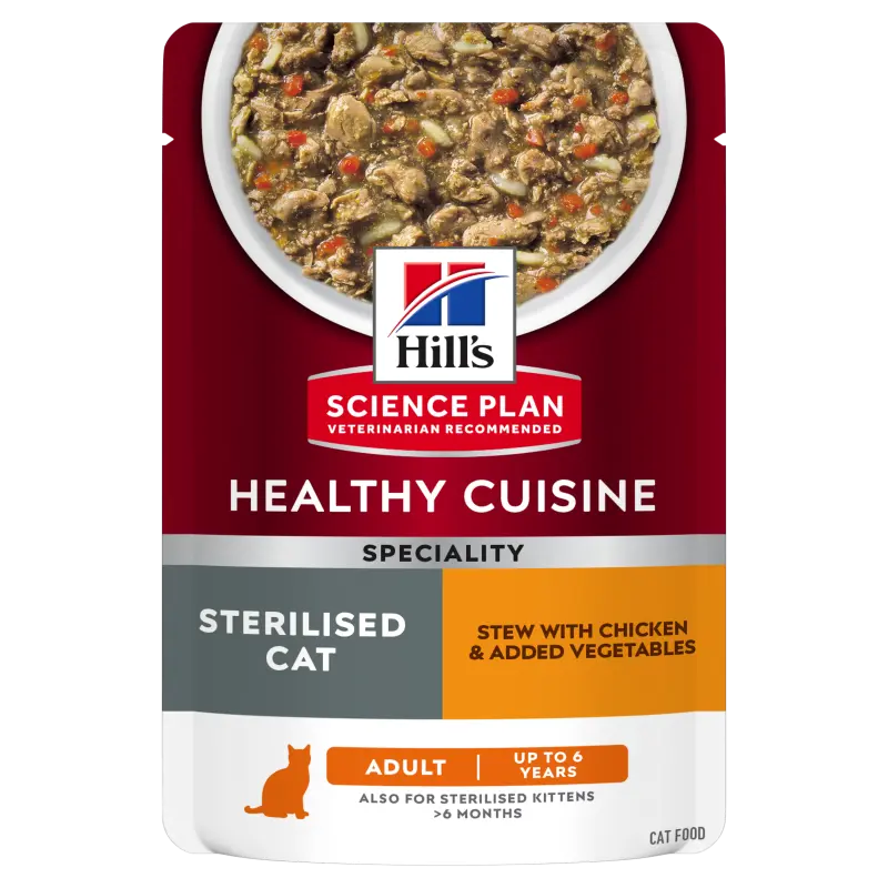 Hill's Science Plan Feline Adult Sterilised Chicken & Vegetables Stew, 80 g