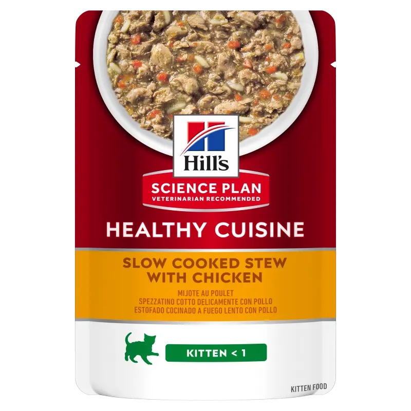 Hrana umeda pisici, Hill's Science Plan Feline Kitten Chicken & Vegetables Stew, 80 g