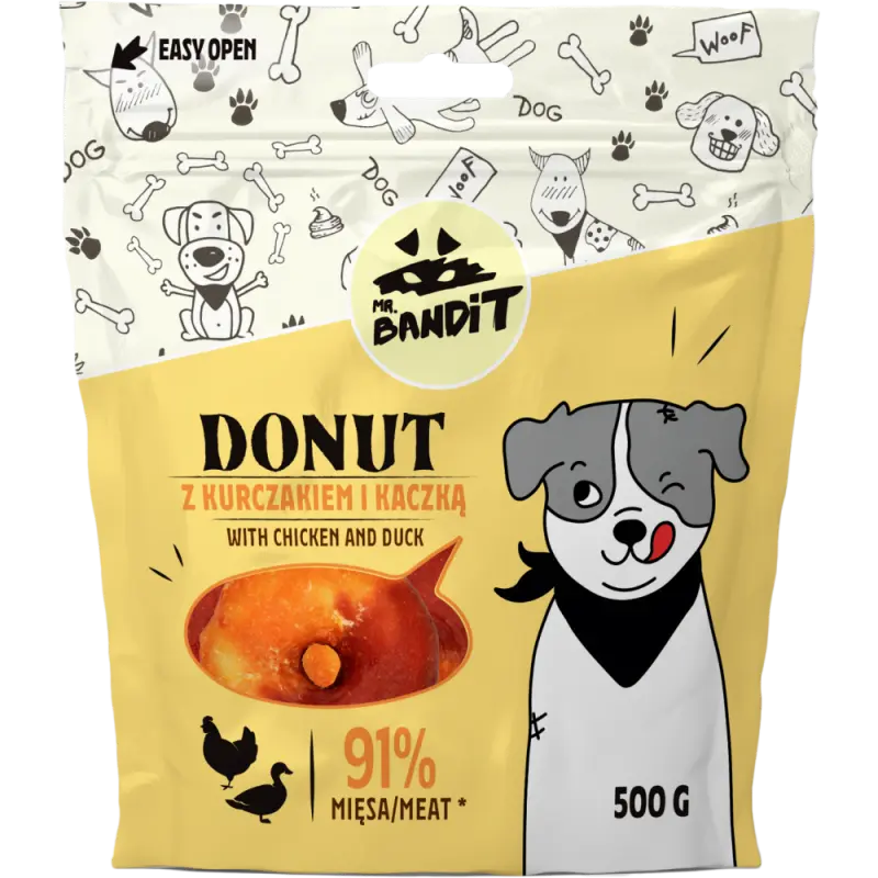 Mr. Bandit Donut, Pui Si Rata, 500 g