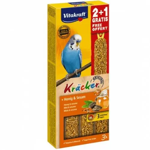 Batoane pentru perusi, Vitakraft Kracker Miere, 60 g + 30 g