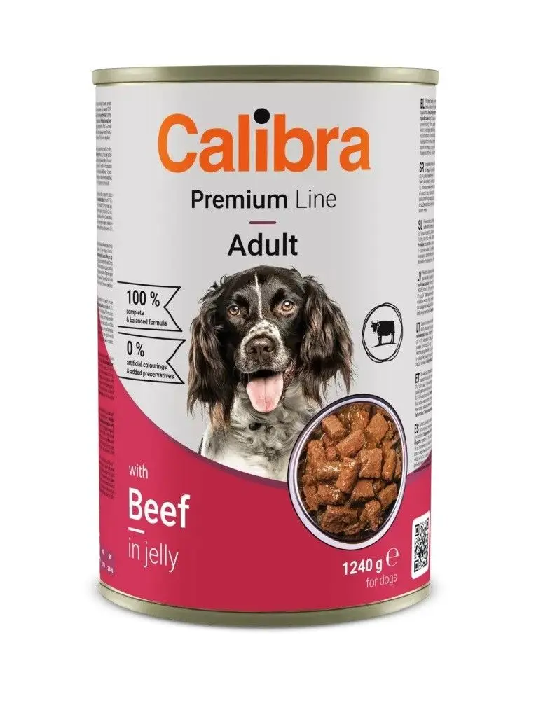 Calibra Dog Premium Can with Beef, 1240 g
