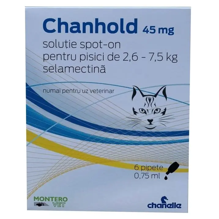 Pipete antiparazitare, Chanhold Cat, 45 mg x 6, 2.6 - 7.5 kg