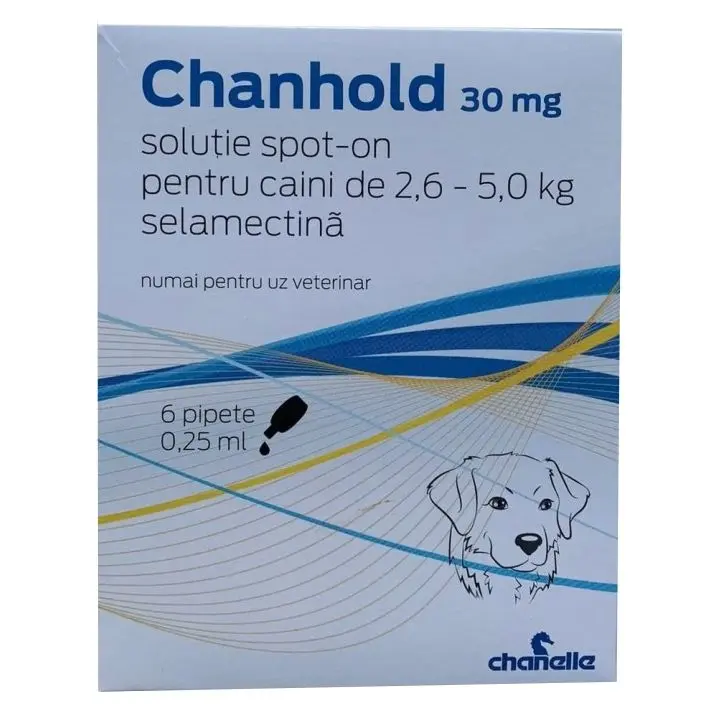 Pipete antiparazitare, Chanhold Dog, 30 mg x 6, 2.6 - 5 kg