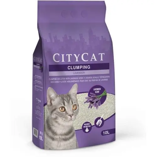 Nisip pentru litiera, City Cat Clump Lavander, 10L