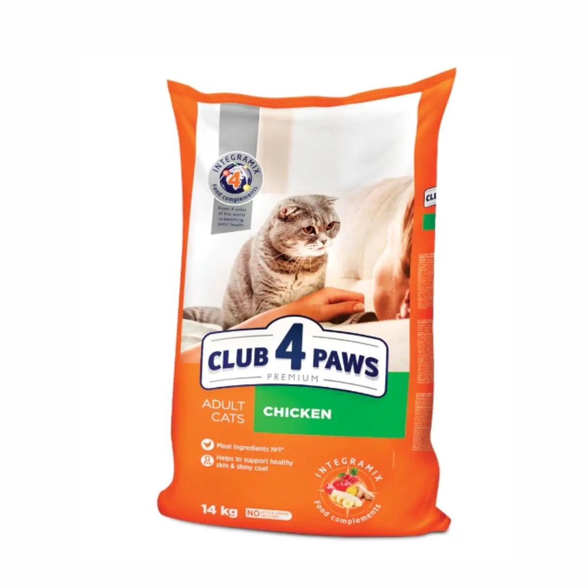 Hrana uscata premium pisici, Club 4 Paws, Pui, 14 kg