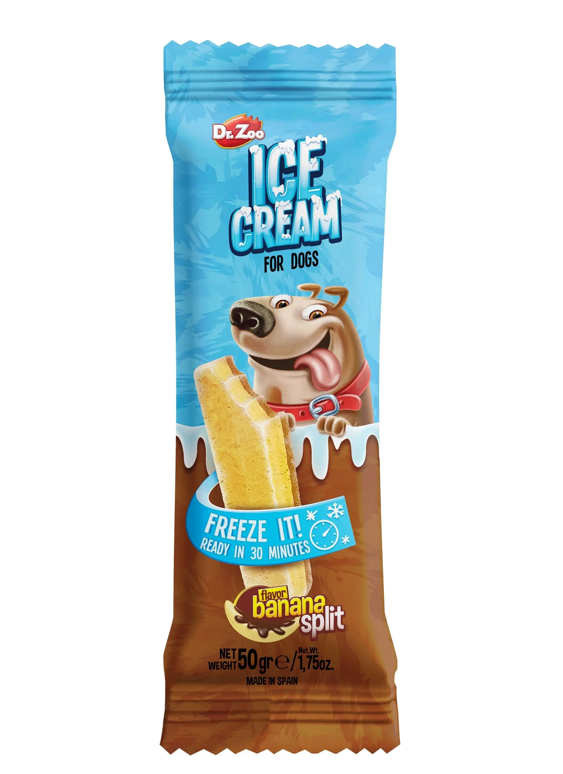 Dr Zoo, inghetata pentru caini, Banana Split, 50 g