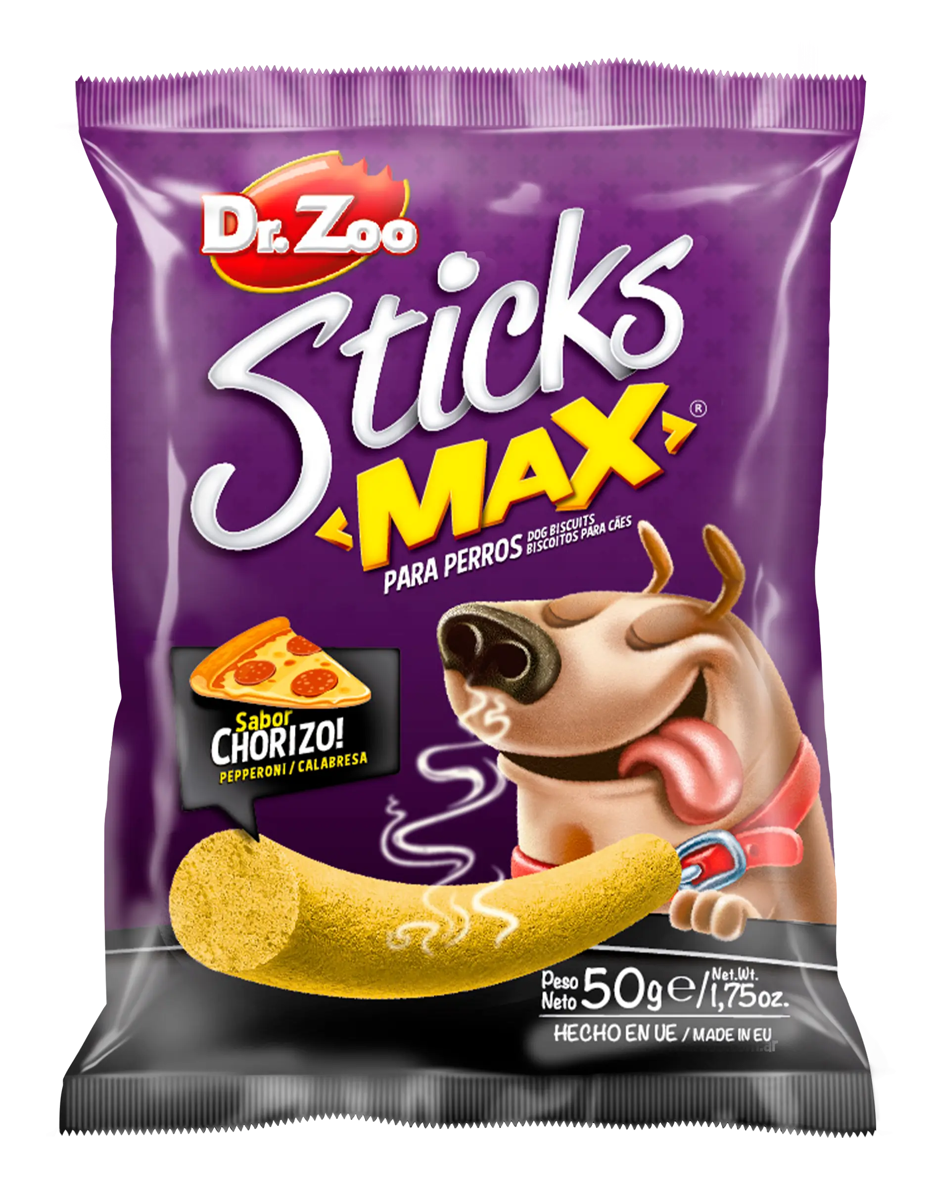 Dr Zoo Sticks MAX, recompense caini, Chorizo, 50 g