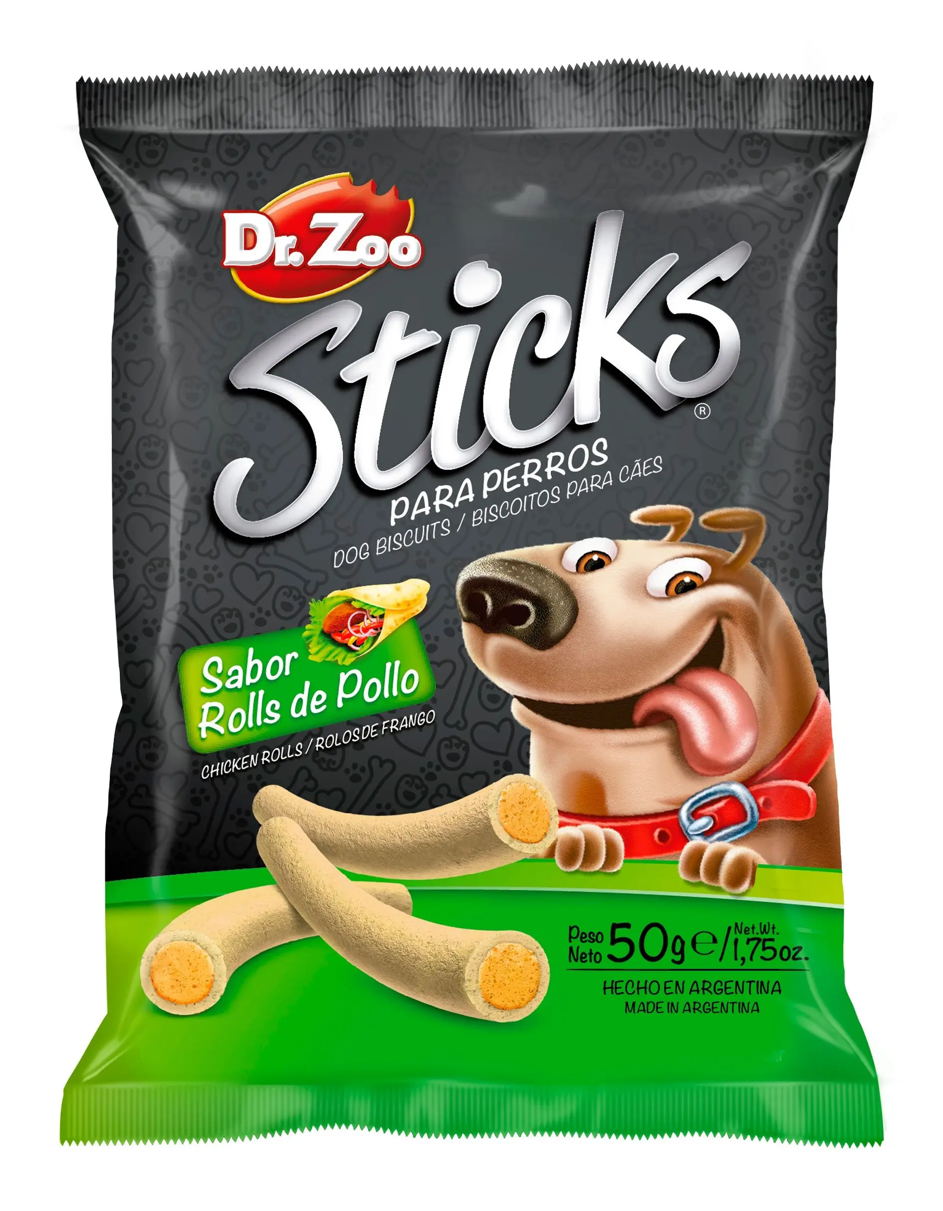 Dr Zoo Sticks, recompense caini, Rulouri de Pui, 50 g