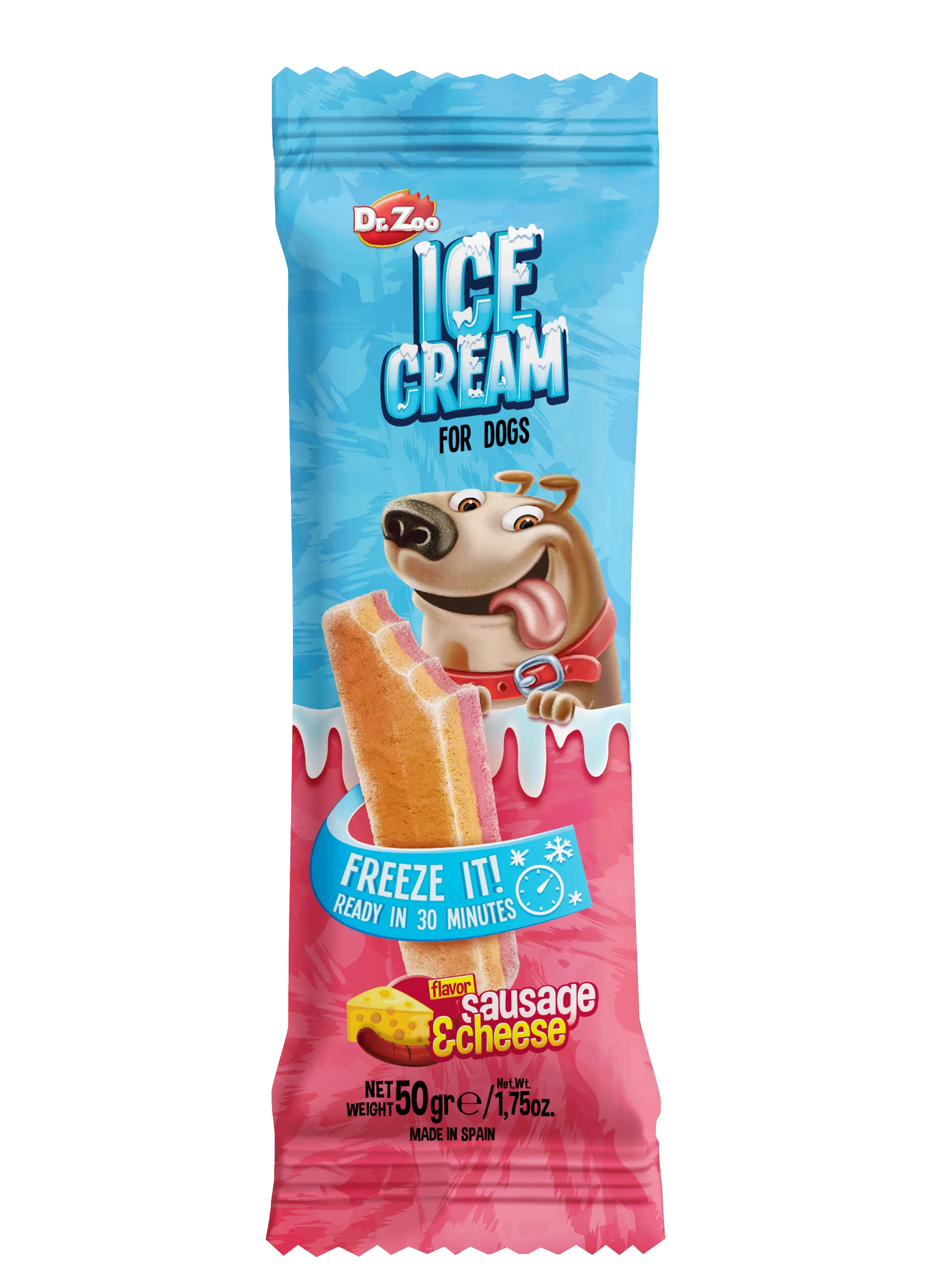 Dr Zoo, inghetata pentru caini, Carnati si Branza, 50 g