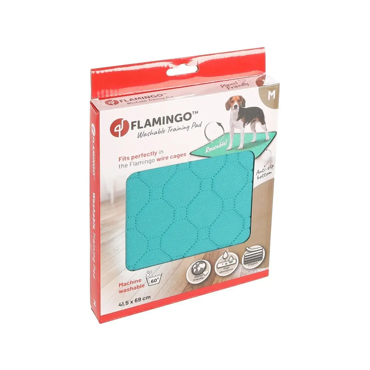 Covor Absorbant Caini, Lavabil, Antiderapant, Flamingo Patsy, M/ 69x41.5 cm