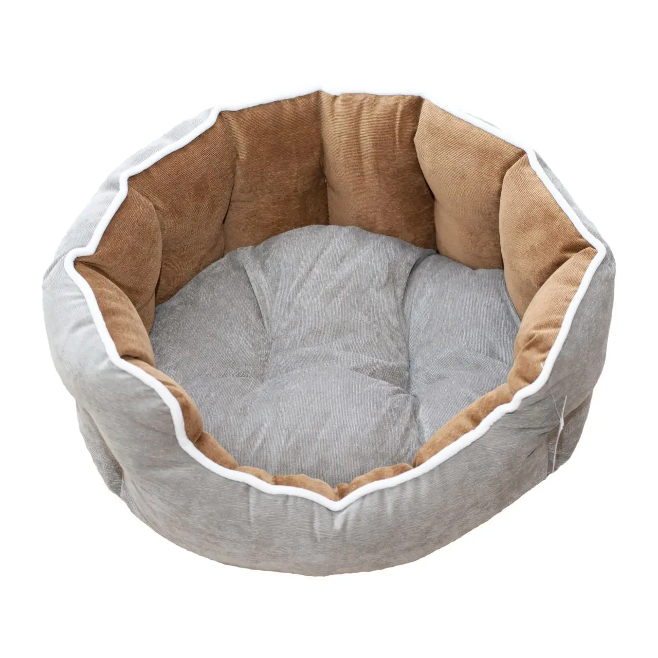 Culcus Catifea Pentru Caini Si Pisici Gri-maro 75 X 65 X 24 Cm/ 9247-2021A