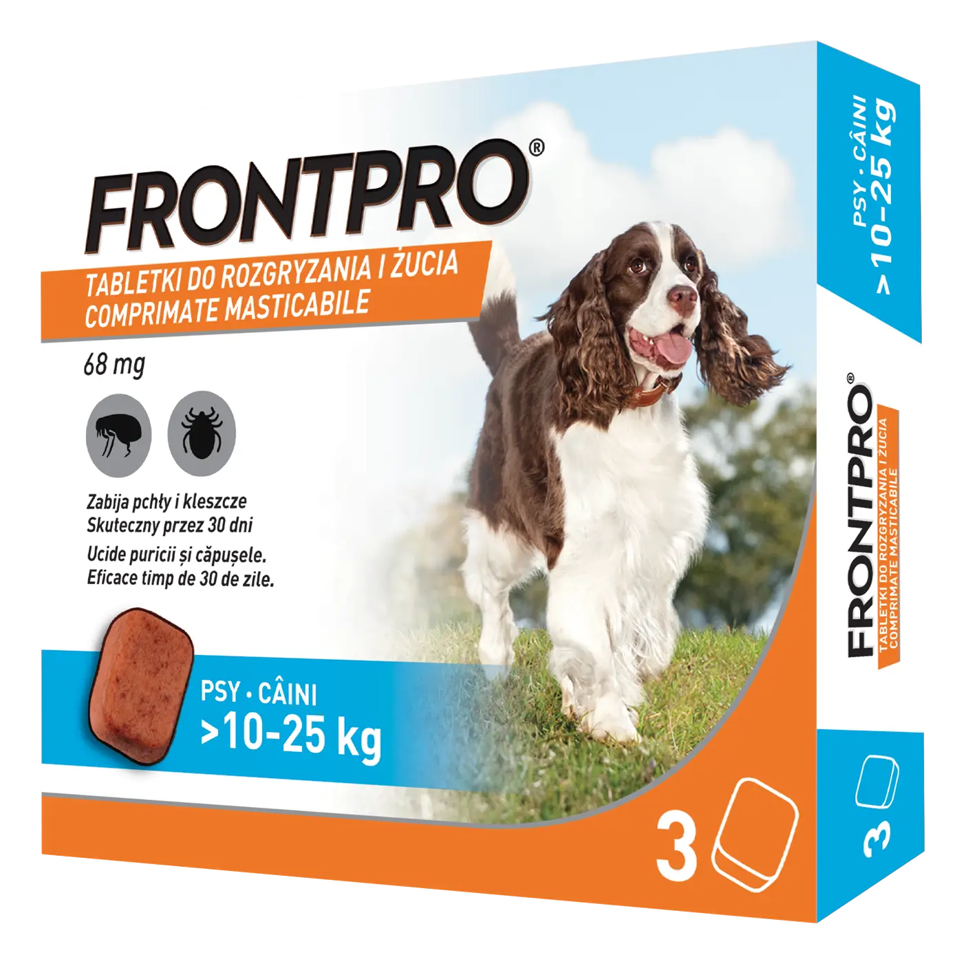 Comprimate masticabile antiparazitare caini, Frontpro L, 68 mg, >10-25 kg