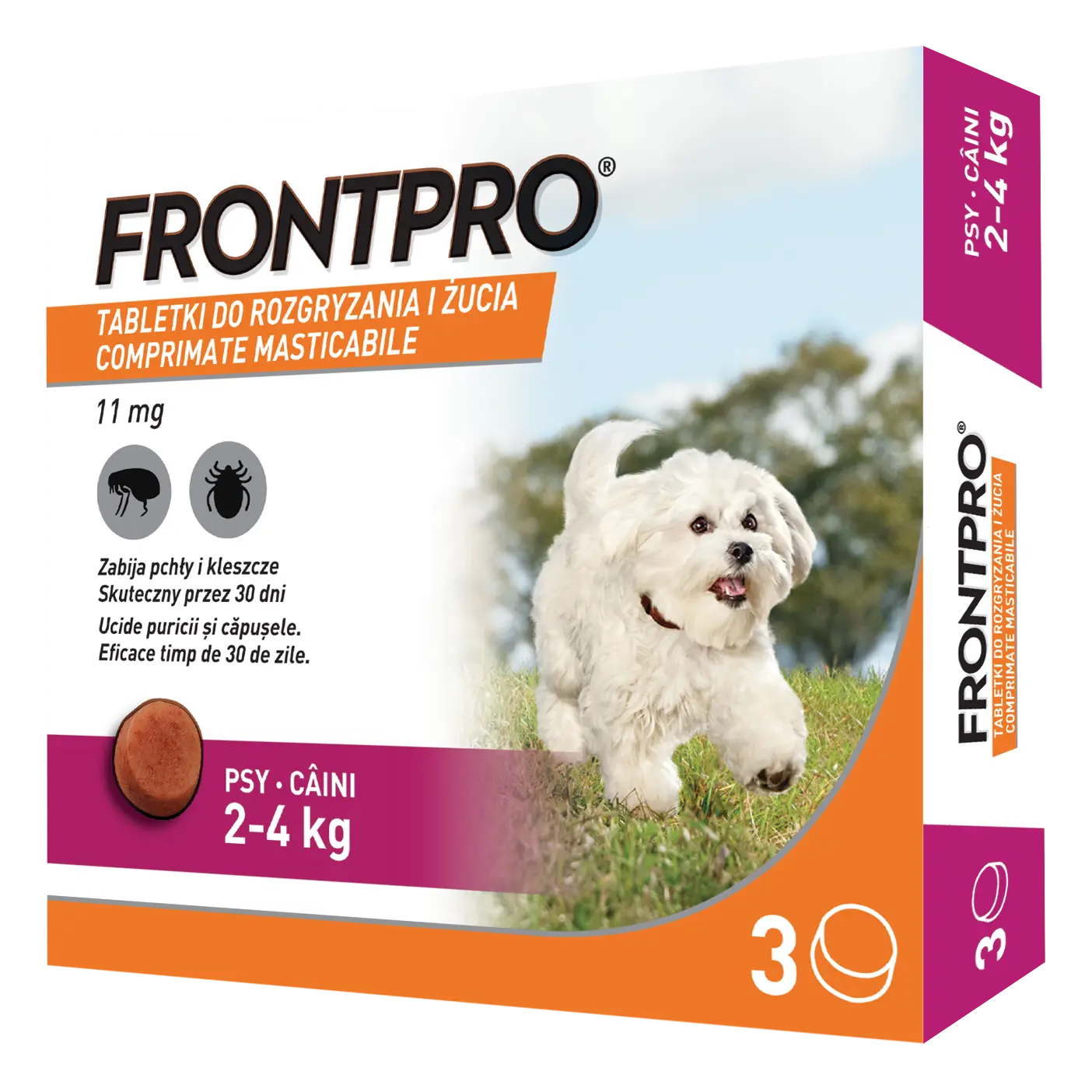 Comprimate masticabile antiparazitare caini, Frontpro S, 11.3 mg, 2-4 kg