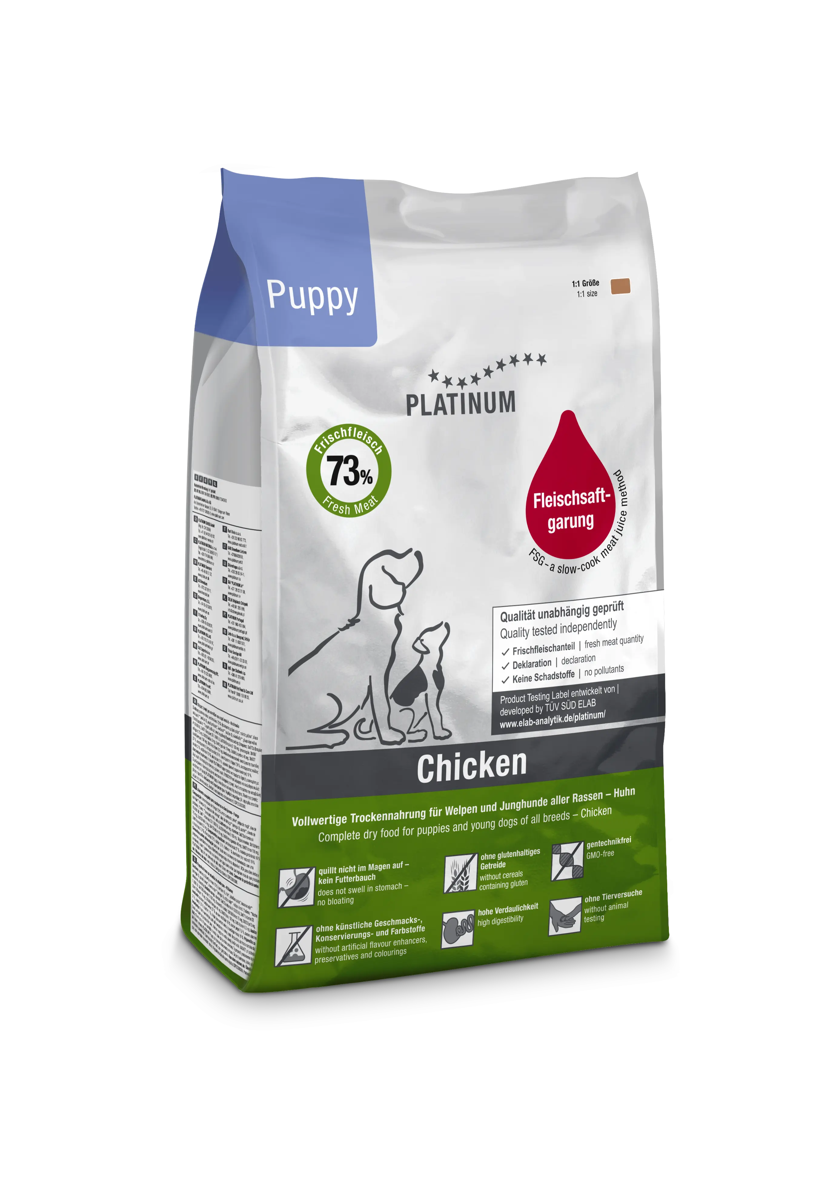 Hrana uscata caini, PLATINUM Dog Junior cu Pui, 1.5 kg