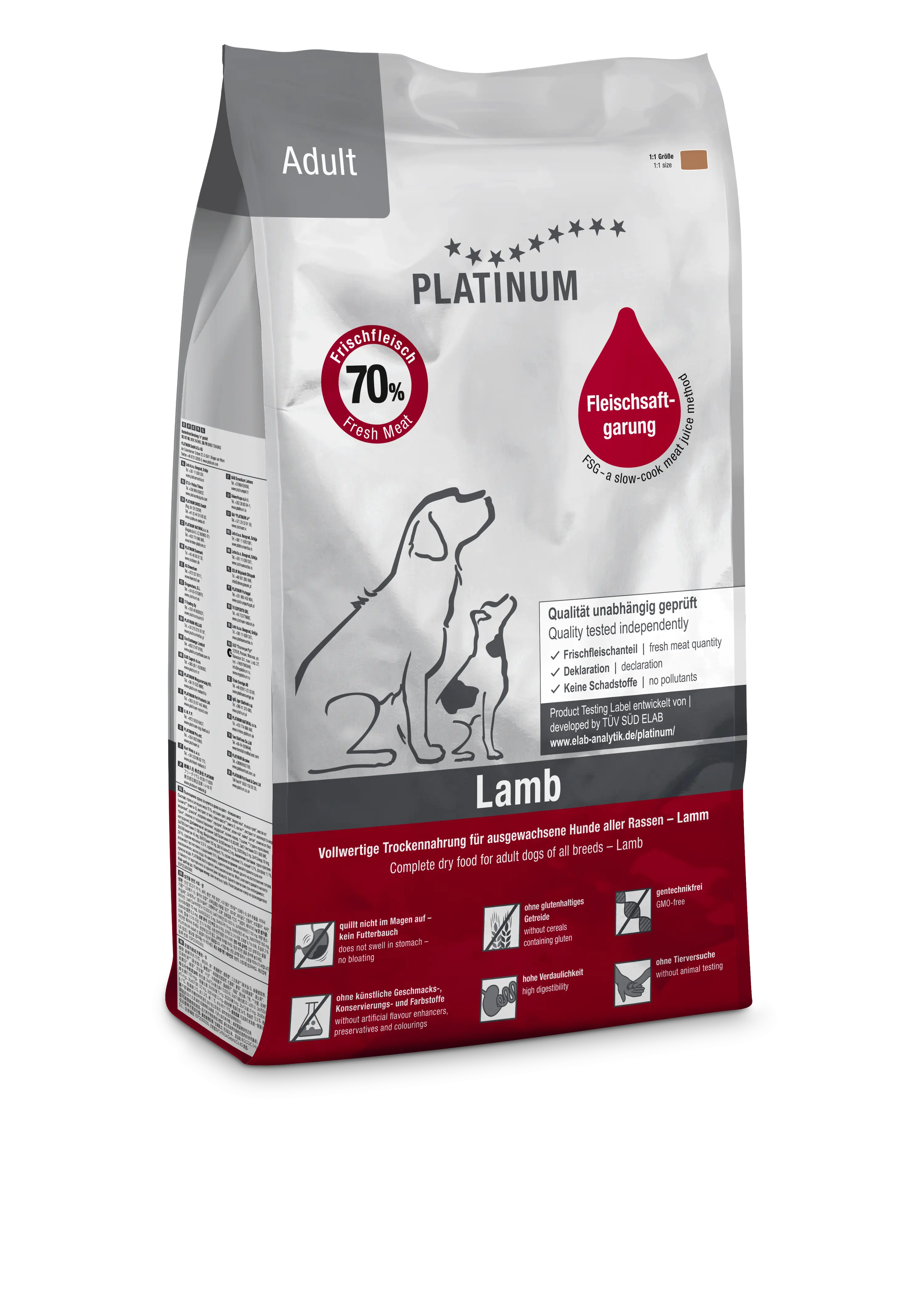 Hrana uscata caini, PLATINUM Dog Adult cu Miel, 5 kg