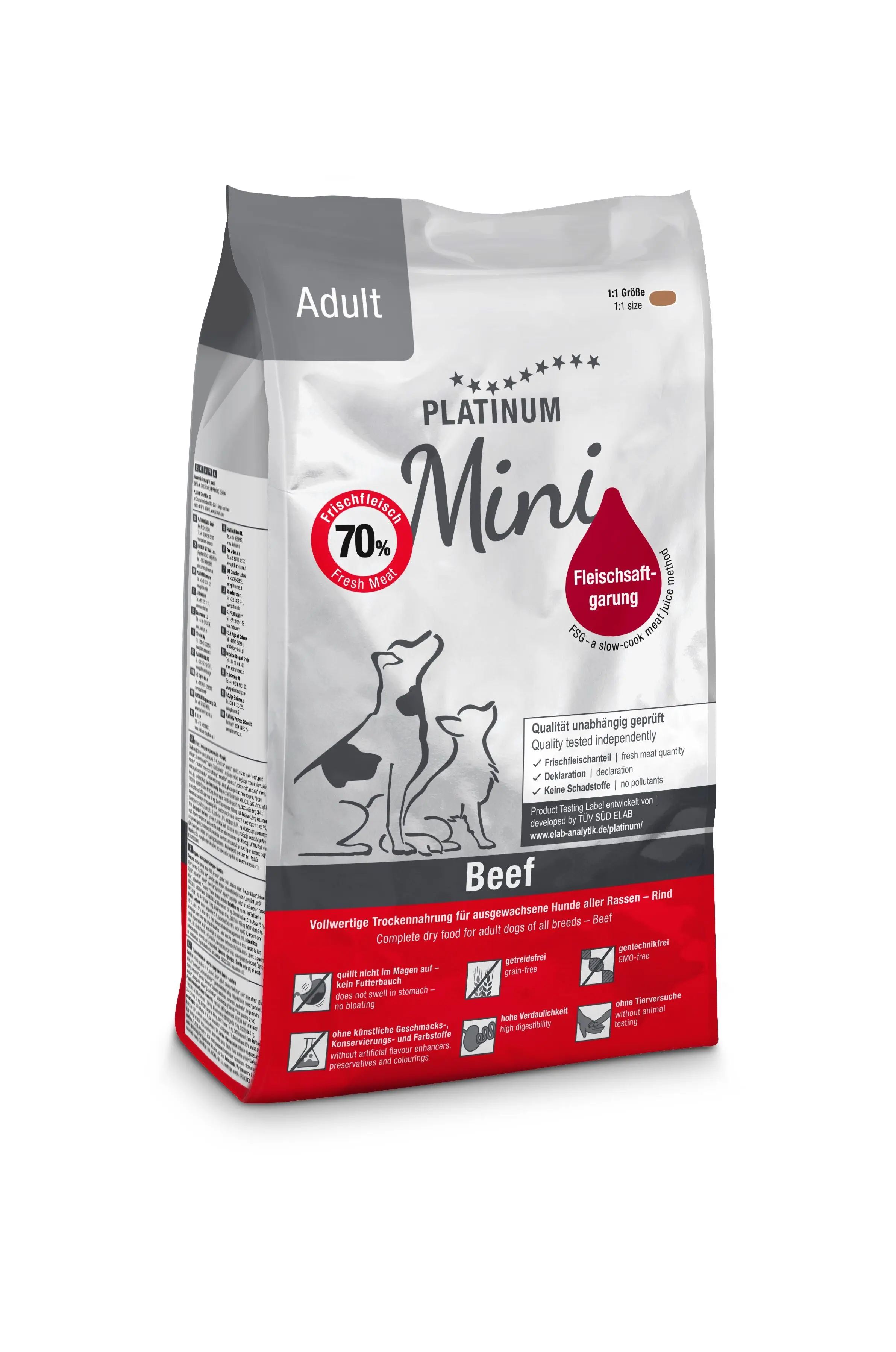 Hrana uscata caini, PLATINUM Dog Mini Adult cu Vita, 900 g