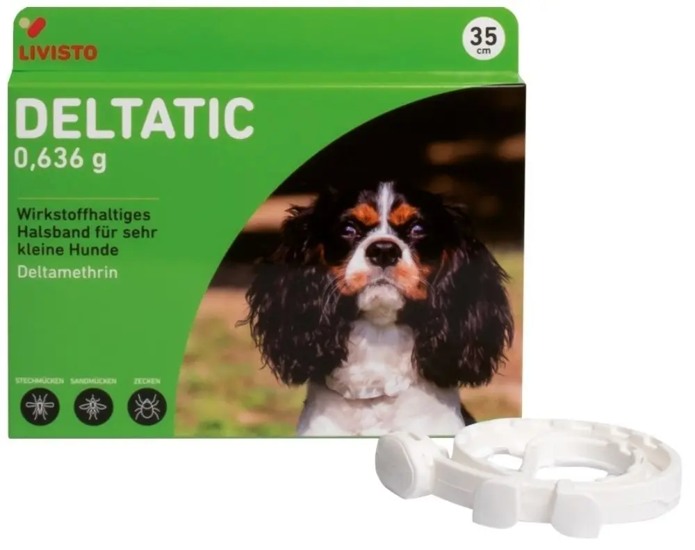 Deltatic 35 cm, zgarda antiparazitara pentru caini de talie foarte mica