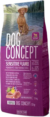 Hrana uscata caini, DOG CONCEPT Adult Sensitive, 15 kg