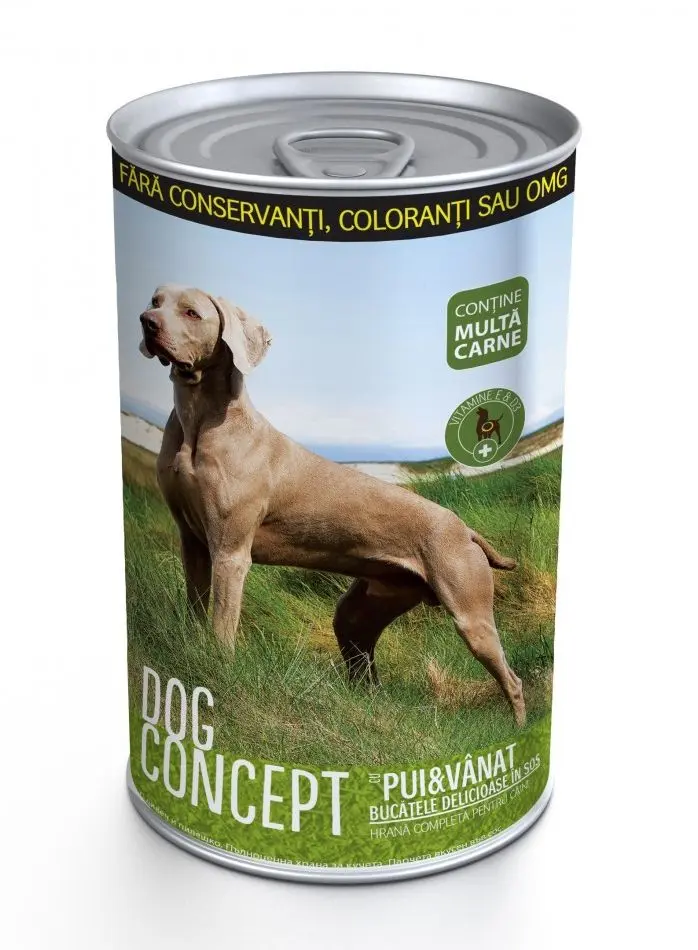 Hrana umeda caini, DOG CONCEPT Vanat & Pui, 1240 g