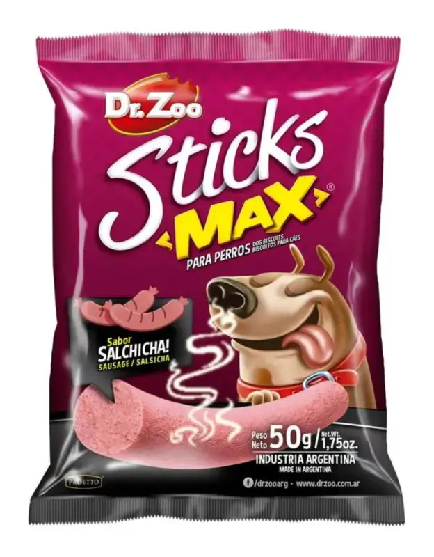 Dr Zoo Sticks MAX, recompense caini, Carnati, 50 g