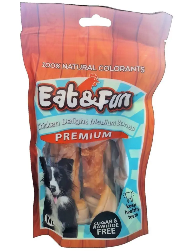 Recompense caini, Eat & Fun Chicken Delight Medium Bones, 160 g