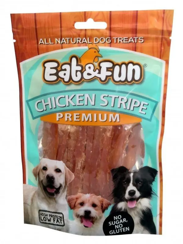Recompense caini, Eat & Fun Chicken Stripe, 100 g
